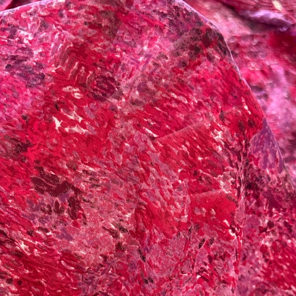 Gently Loved LOFT Vibrant Colorful Sheer Off Shoulder Blouse - Picture 6 of 8